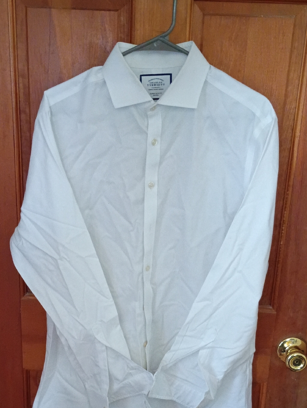 Charles Tyrwhitt White Men's Dress Shirt - Spread Collar